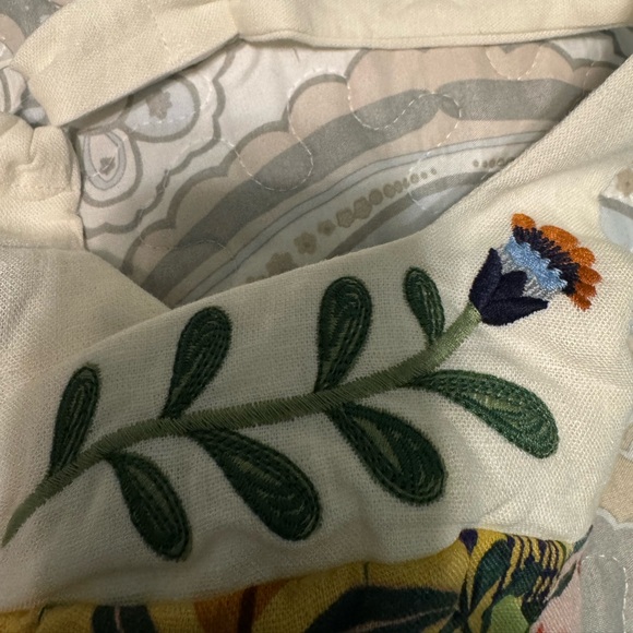 NWT Christian Lacroix patchwork panels corset bust embroidered milkmaid linen 8 - Picture 4 of 14